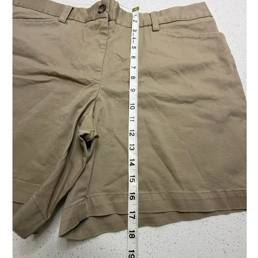 Lands' End Shorts Size 14 Light Beige Khaki Fit 2 Women's Casual Modern Uniform